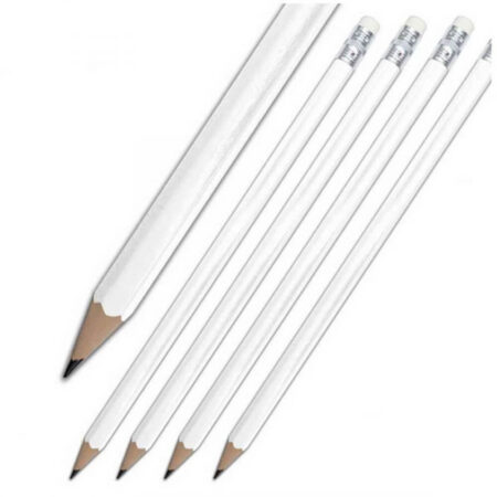 8604 köşeli silgili beyaz kurşun kalem