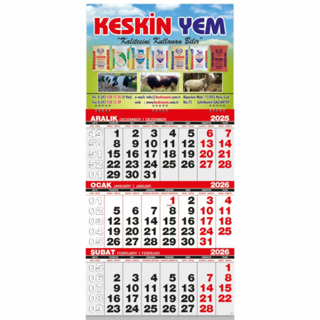 3365 küçük boy gemici takvim 31 x 63 cm